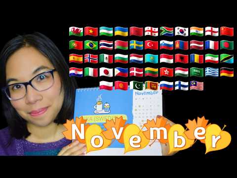 ASMR NOVEMBER IN DIFFERENT LANGUAGES (Soft Speaking, Mouth Sounds, Tapping) ☕🌨️ [52 Languages]