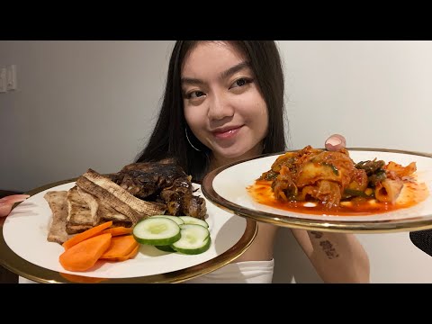 Eating food and you ASMR 💗😆 ( I made my own kimchi!)