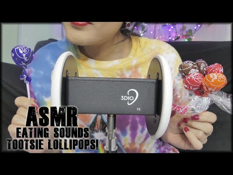 ASMR Eating Lollipop | Eating Sounds Tootsie Lollipops 🍭 | 3DIO Binaural |💗