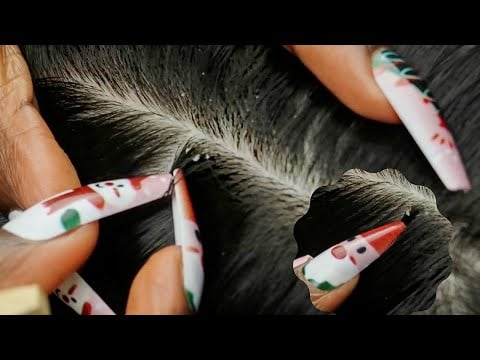 ASMR Bedtime Care 😮‍💨 | SLEEPY HAIR NITPICKING | combing, scratching, blowing.