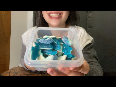 BLUE RASPBERRY GUMMY ASMR *CHEWY EATING SOUNDS*