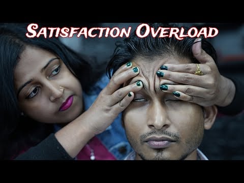 Satisfaction Overload By Indian Lady Barber Sweet ASMR Head Massage | Neck Cracking Head Massage