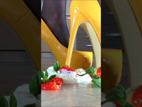 Pineapples vs. Strawberries! Oddly Satisfying Heel Crushing! ASMR