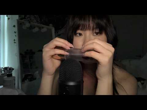 ASMR Random Triggers // use as background noise // tapping, mic touching, mouth sounds