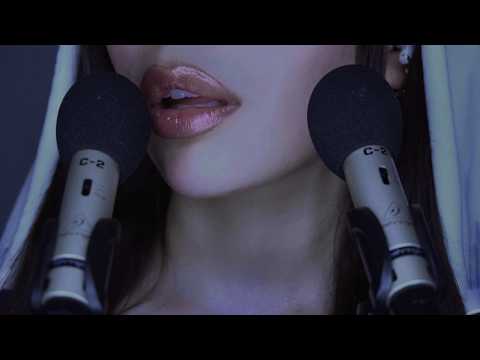ASMR Mouth Sounds 👄 Ear to Ear + Gentle Face Touching & Rain | Sleep Fast 😴