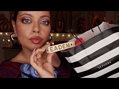 ASMR| Sephora Birthday Makeup Haul (tapping, tracing, crinkles)