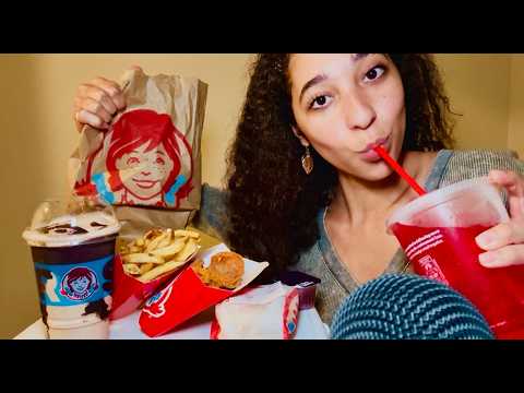Wendy's Mukbang ASMR (mouth sounds, chewing, slurping...)