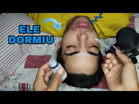 ASMR APLICADO SKIN CARE NO MEU MARIDO - scalp, face, massage