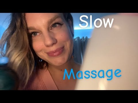 [ASMR] Slow Face Massage With Exfoliating Lotion, Gloves, Rollerball & Another Roller
