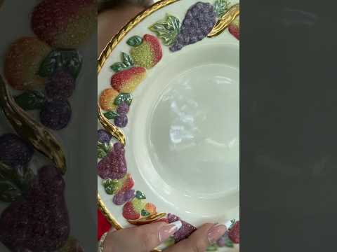 Sugared fruit plate asmr🍇! #asmr #bestlifebybrooke #fakefood #vintagedecor #trinkets #tingles