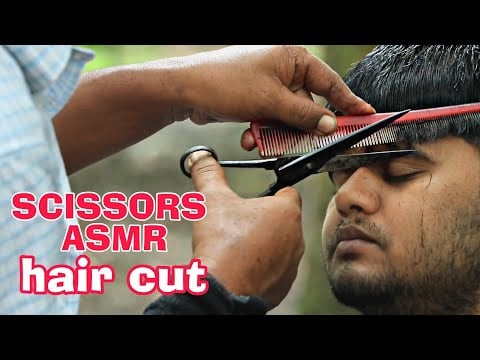 ASMR relaxing haircut | Indian barber stress relief haircut in green nature