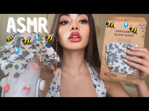 ASMR | BEESWAX (papel de cera de abeja) Lluvia, tapping, scratching, mouth sounds. 🐝