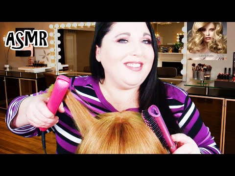 ASMR Relaxing Hair Straightening Hair Salon Roleplay (Hair Brushing, Real Hair, Styling, Combing)