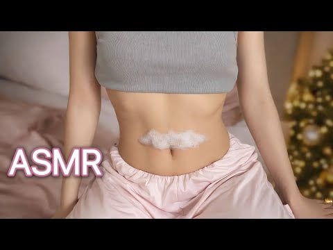 [4K USA] ASMR Foam on Belly (tapping, scratching, rubbing)
