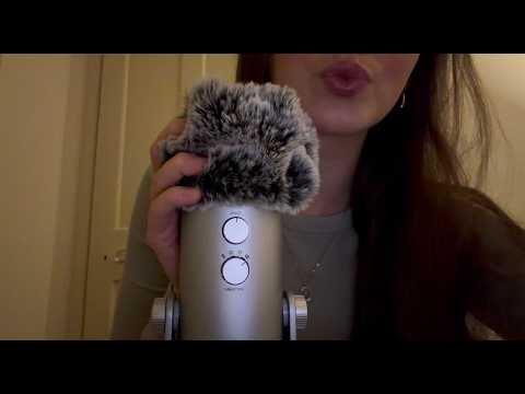 My 33rd ASMR video | Fluffy Mic Scratching & Inaudible Whispering 🤍