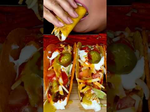 CRUNCHY LOADED TACOS #asmr #taco #foodie #mukbang #crunchy