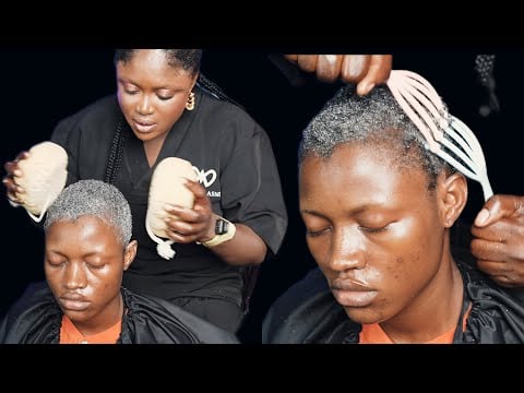 ASMR whisper fast and aggressive shampoo scalp massage with towel technique for deep sleep