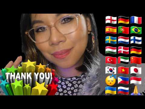 ASMR Whispering Thank You in Different Languages for Sleep 💖 (Slow Whispers, Fluffy Mic Scratching)