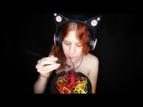 ASMR | Candy Spaghetti Noodles (No Talking) | Eating Sounds