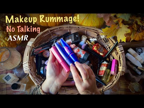 ASMR Makeup Rummage ( No talking version) Sorting, Organizing & letting go!