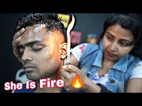 Yea-She Is Fire | Fire Massage And Stone Massage ASMR Compilation By Barber Girl Chaitali