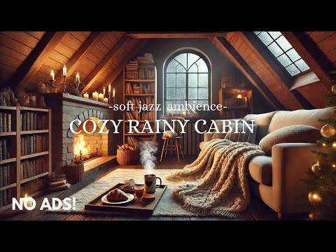 COZY & RAINY LIBRARY AMBIENCE  | Soft Jazz  for  Studying & Working