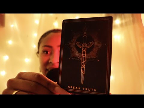 ASMR Whisper Card Tapping + Tarot Card Reading Pull