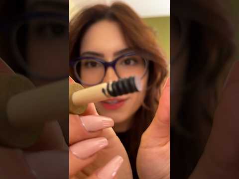 ASMR WOODEN MASCARA 💤 #shorts #asmr #asmrmakeup #sleep
