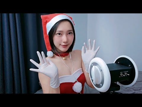 ASMR Latex Gloves [ Tapping, Scratching, Touching, Finger Ear Cleaning ] 3Dio 🧤👈