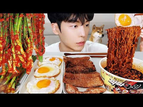 MUKBANG | 직접 만든 김치 레시피 & 파김치, 짜파게티, 계란 소고기 먹방 | KIMCHI RECIPE KOREAN HOME FOOD