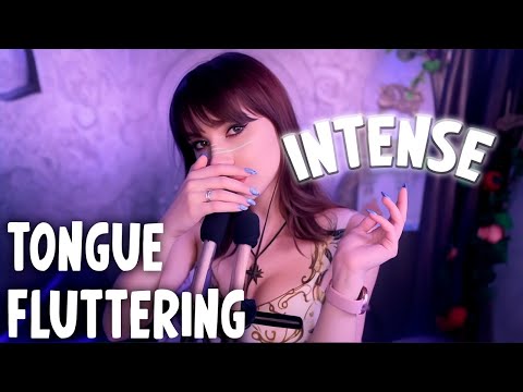 ASMR Intense Tongue Fluttering 💎 Echo, Delay, No Talking