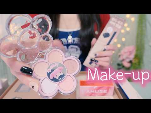 ASMR 지금 막 산 새제품 뜯어서💖친구 메이크업 해주기💄🎁(박스소리 팅글,속닥속닥,올리브영템) | Doing your Make up (Friend)