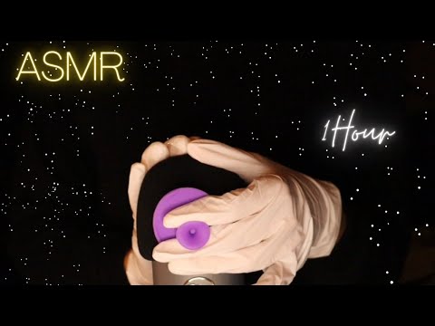 ASMR Mic scratching tingly Brain Massage with Latex GLOVES (1 HOUR) | no talking