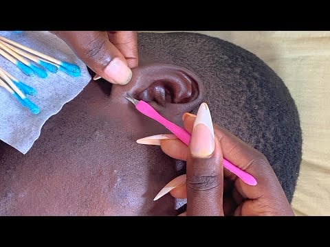 ASMR EAR PICKING MY BROTHERS EARS FOR SLEEP SO RELAXING ASMR