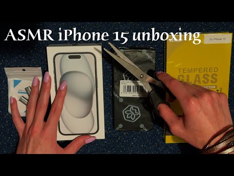 ASMR 🌙 iPhone 15 unboxing - Tappy and crinkly (no talking)