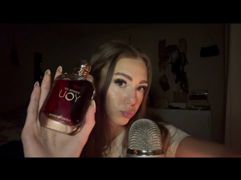 asmr with my perfumes ✨🤍 | glass tapping, liquid sounds 