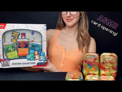 Pokemon Scarlet & Violet 151 Booster Pack Opening ❤️💜 ASMR Cards Sounds, Soft Spoken