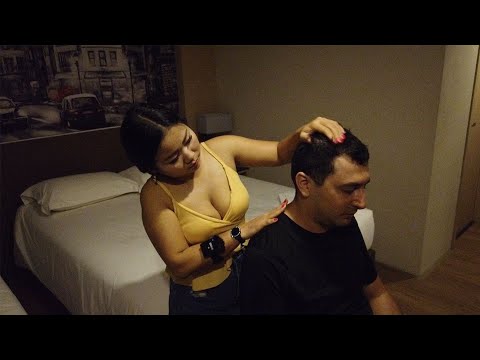 💈PRIVATE ASMR RELAXATION w/ HEAD & BACK SCRATCHING & MASSAGE by THAI LADY BARBER