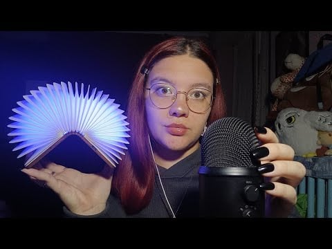 BOOK LAMP SOUNDS (Tapping, Scratching, Visual Triggers, Mouth Sounds) 😴💜 | ASMR ITA