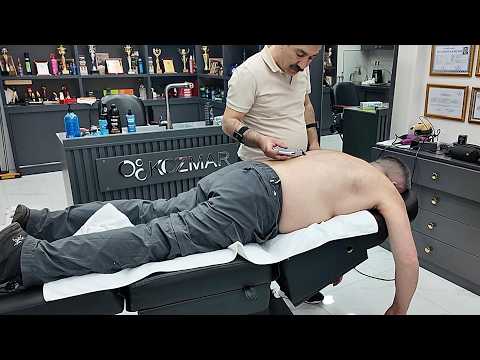 Full Grooming with Zaza Machine: Back & Chest Hair Removal, Foam Shave, Face Massage