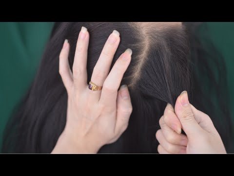 ASMR Hair Pulling, Hair Parting, Hair Play With Breathing Sounds, No Talking For Stress Relief