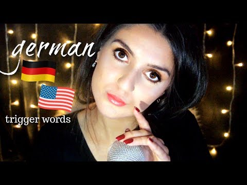 ASMR German Trigger Words ❤️ with English Translation I Close Up Whispers