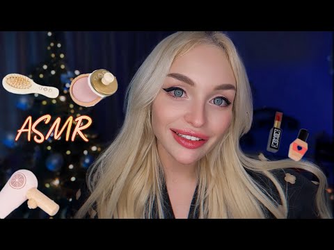 АСМР МАКИЯЖ ДЕРЕВЯННОЙ КОСМЕТИКОЙ 💄💋/ ASMR MAKEUP WOODEN COSMETICS 🪵