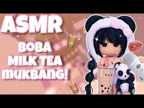 asmr roblox ♡ boba tower! drinking boba milk tea🧋(chewy tapioca pearl sounds)
