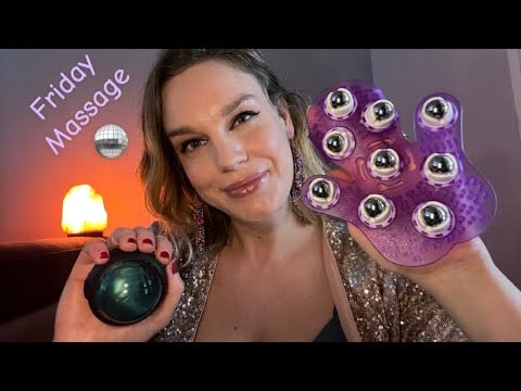 [ASMR] Neck & Shoulder Massage With Lotion & Rollerballs | English + French