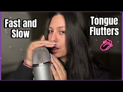 Asmr~ Tongue fluttering fast and slow ear to ear | intense breathing/ mouth sounds