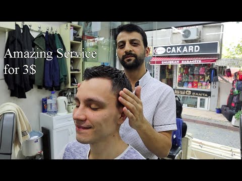 ASMR Amazing Turkish Barber Massage for 3$ (Grand Bazaar, Istanbul)