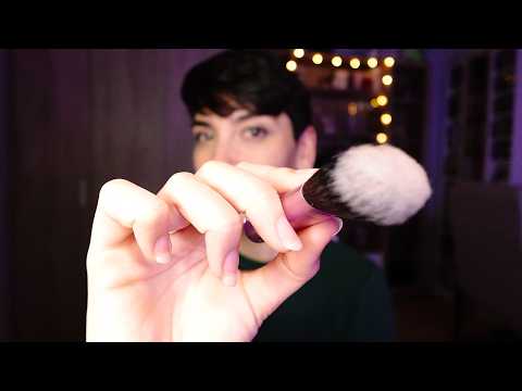 ASMR Cosquillas en tu carita con PINCELES- MOUTH SOUNDS (español)