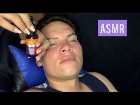 ASMR APLICADO- Spa facial no meu marido