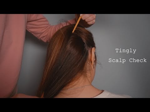 ASMR scalp check with chopsticks, brushing, gloves, nails + bonus scratching - no talking